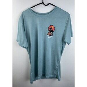 RGSTR Mens Short Sleeve Good Life T-Shirt Think Less Live More Light Teal Size M